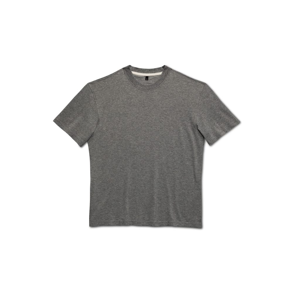LABEL Mens Crew T-Shirt Heather Grey MD Cotton Blend